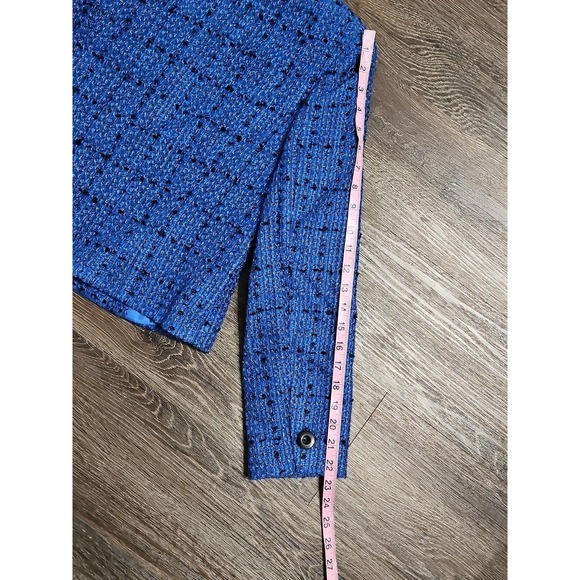 Vintage Henry Lee Women's 8 Petite Tweed Skirt Suit Set Blue Carrer Office - Picture 9 of 16